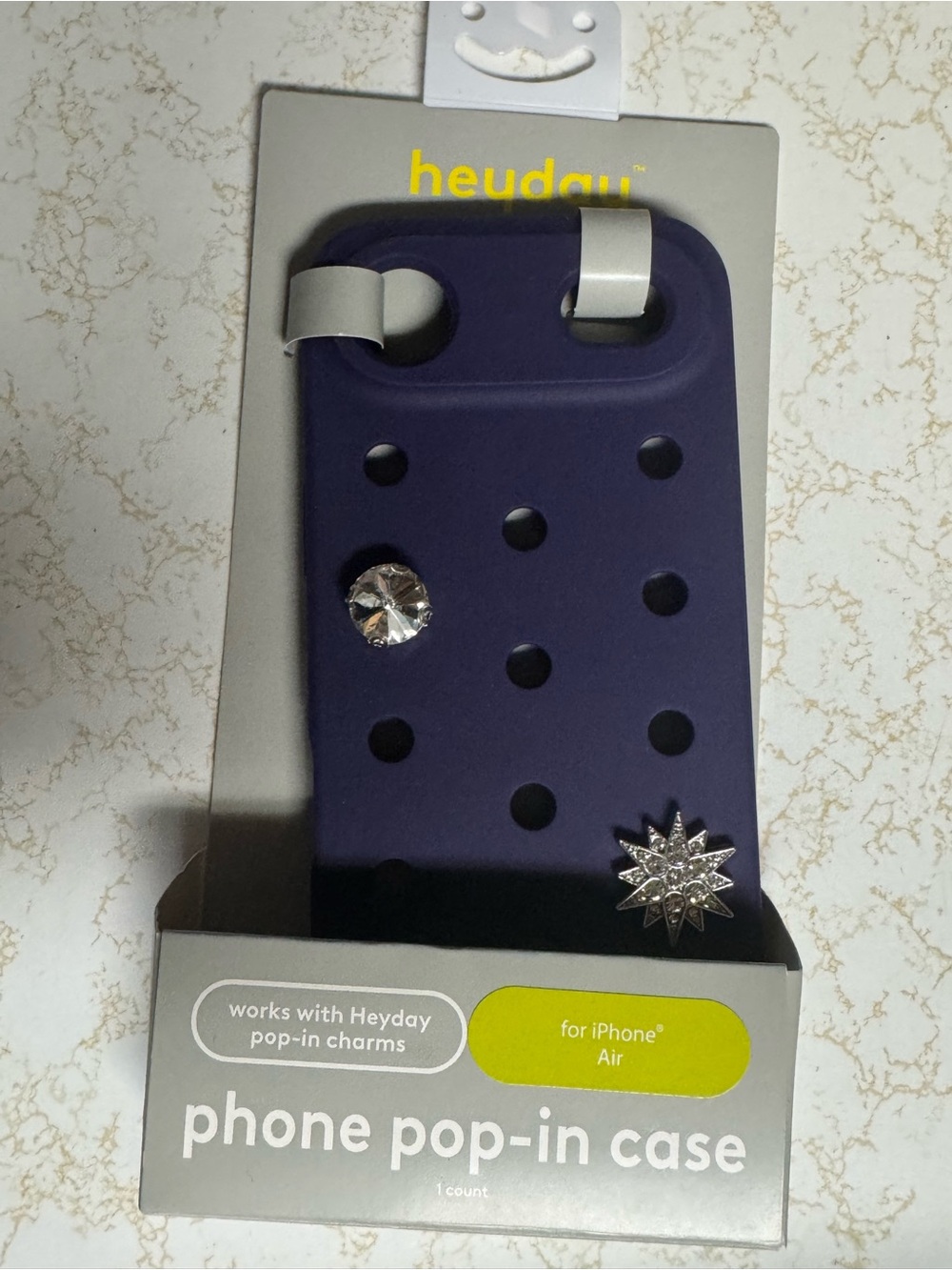 Heyday Navy Removable Pop-In Charm Case for iPhone Air